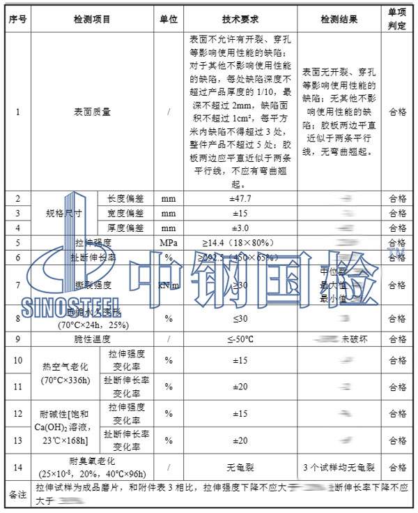 隔震墊檢測項目結(jié)果